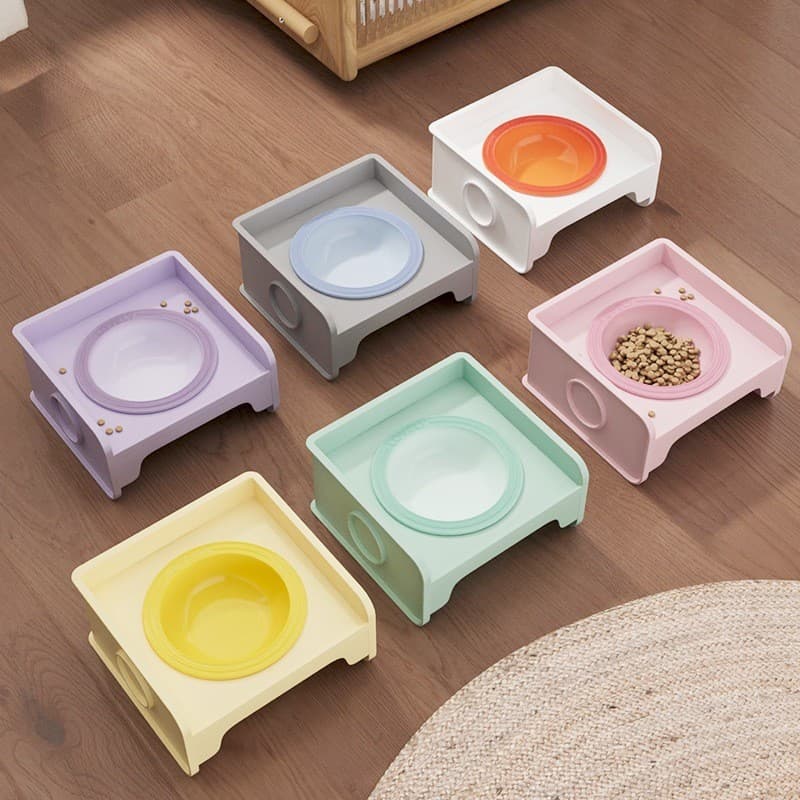 Mesa de jantar splicável com proteção de pescoço quadrado à prova de vazamentos para alimentos e gatos