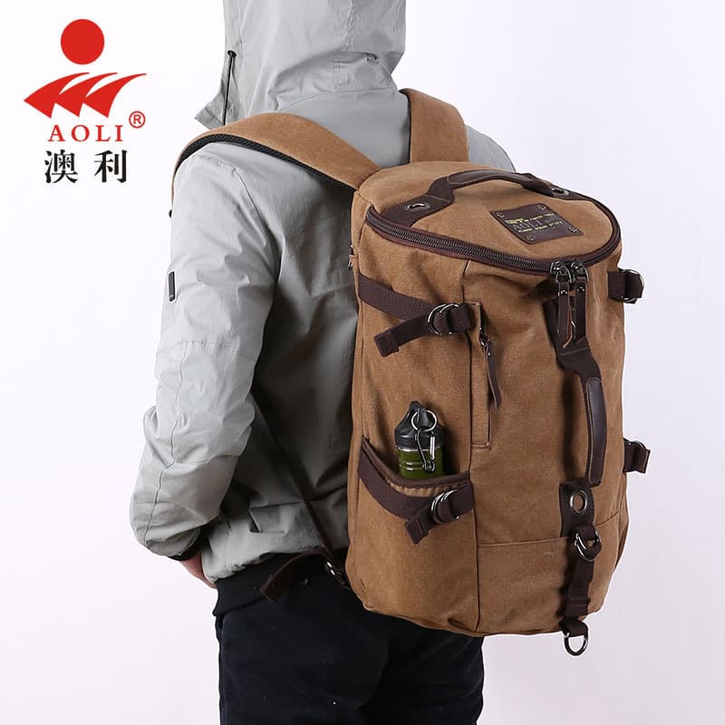 Mochila masculina moda na moda computador saco de escola Casual Retro ao ar livre mochila de lona de grande capacidade s