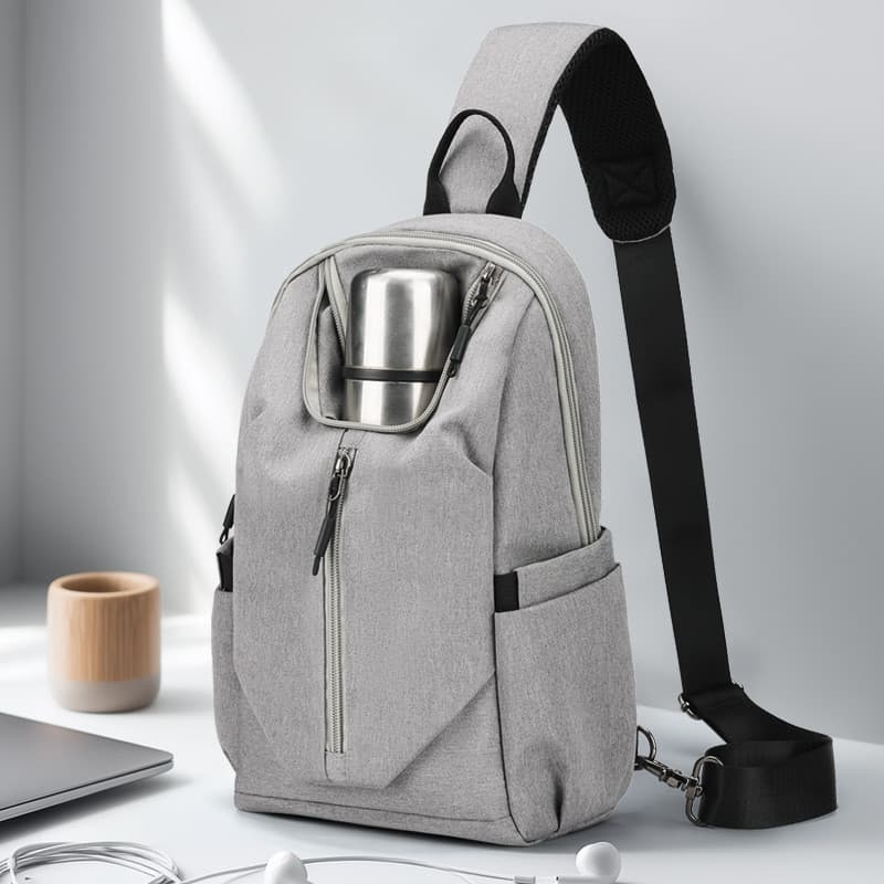Bolsa mensageiro masculina, bolsa de peito para garrafa de água de grande capacidade, multifuncional, bolsa mensageiro,