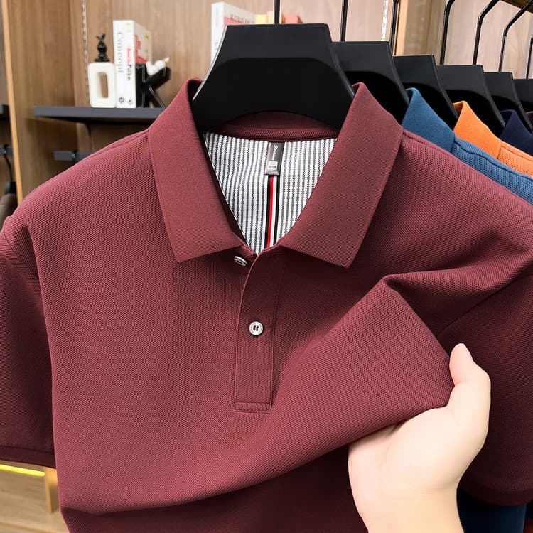 2026 verão novo estilo masculino puro algodão camisa polo de manga curta moda Casual 100% algodão de manga curta t respi