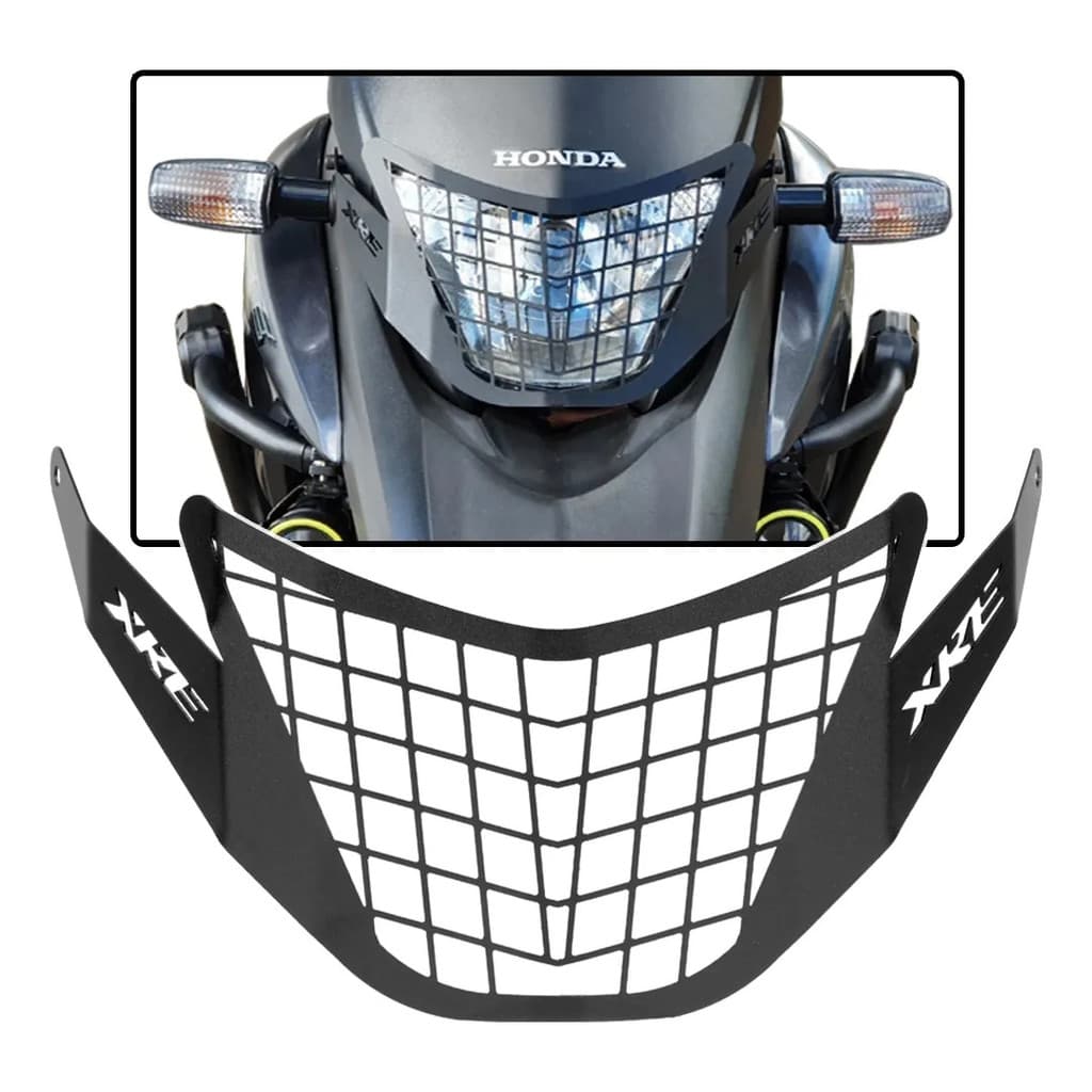 Protetor De Farol Honda Xre 300 Grade Metálica Preto 2011 18