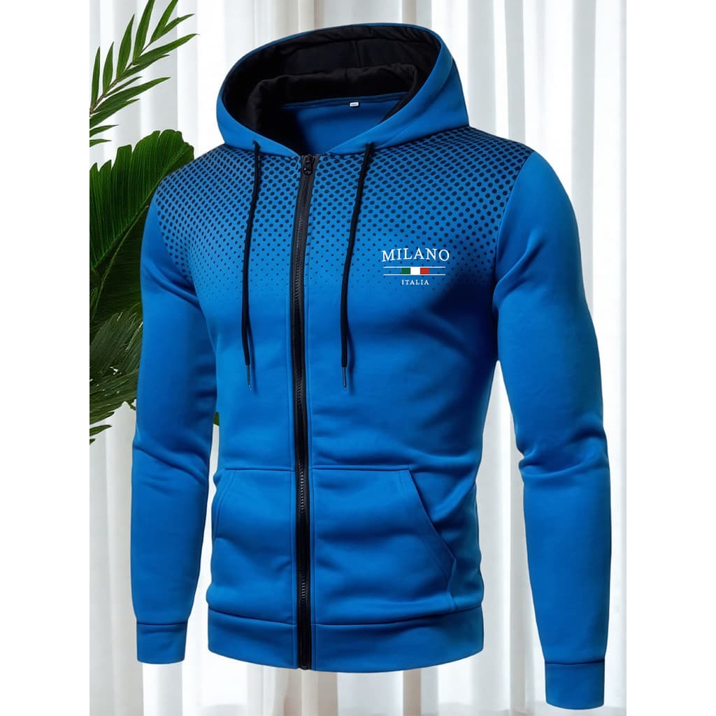 Jaqueta masculina casual esportiva com capuz tendência da moda jaqueta com capuz estampada confortável respirável de man