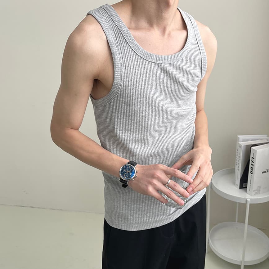 Luz estilo maduro penteado algodão rosqueado camisola masculina na moda magro estiramento sem mangas camiseta treinament