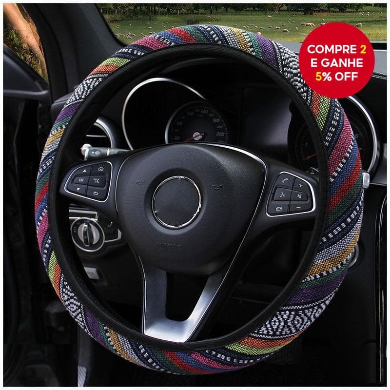 Estilo Étnico , Todas As Estações , Antiderrapante , Resistente Ao Desgaste , Capa De Volante Em Linho Respirável , Adeq