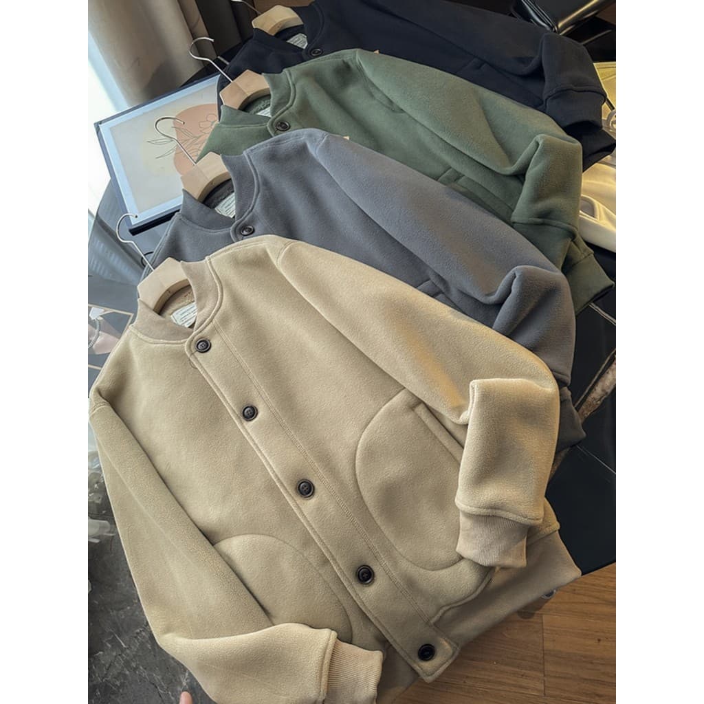 Outono inverno estilo forro de lã engrossado quente cordeiro velo jaqueta masculina inverno Wear dupla face velo uniform