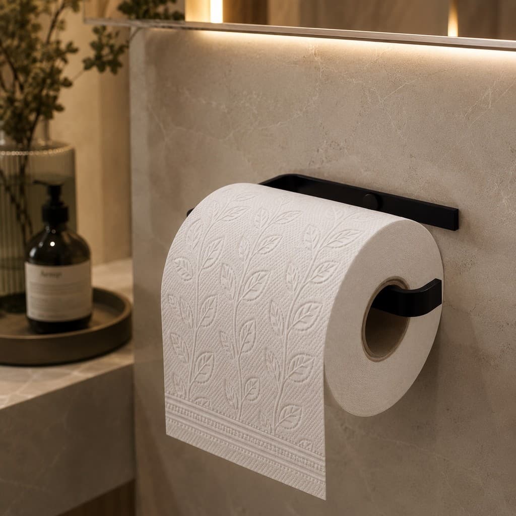 Suporte para papel higienico banheiro preto fosco
