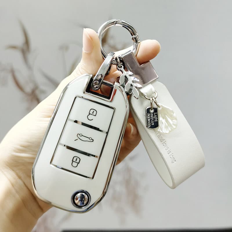 Capa de chave de carro em TPU com 3 botões, adequada para Peugeot 3008, 208, 308, 508, 408, 2008, 307, 4008, Citroën C4,