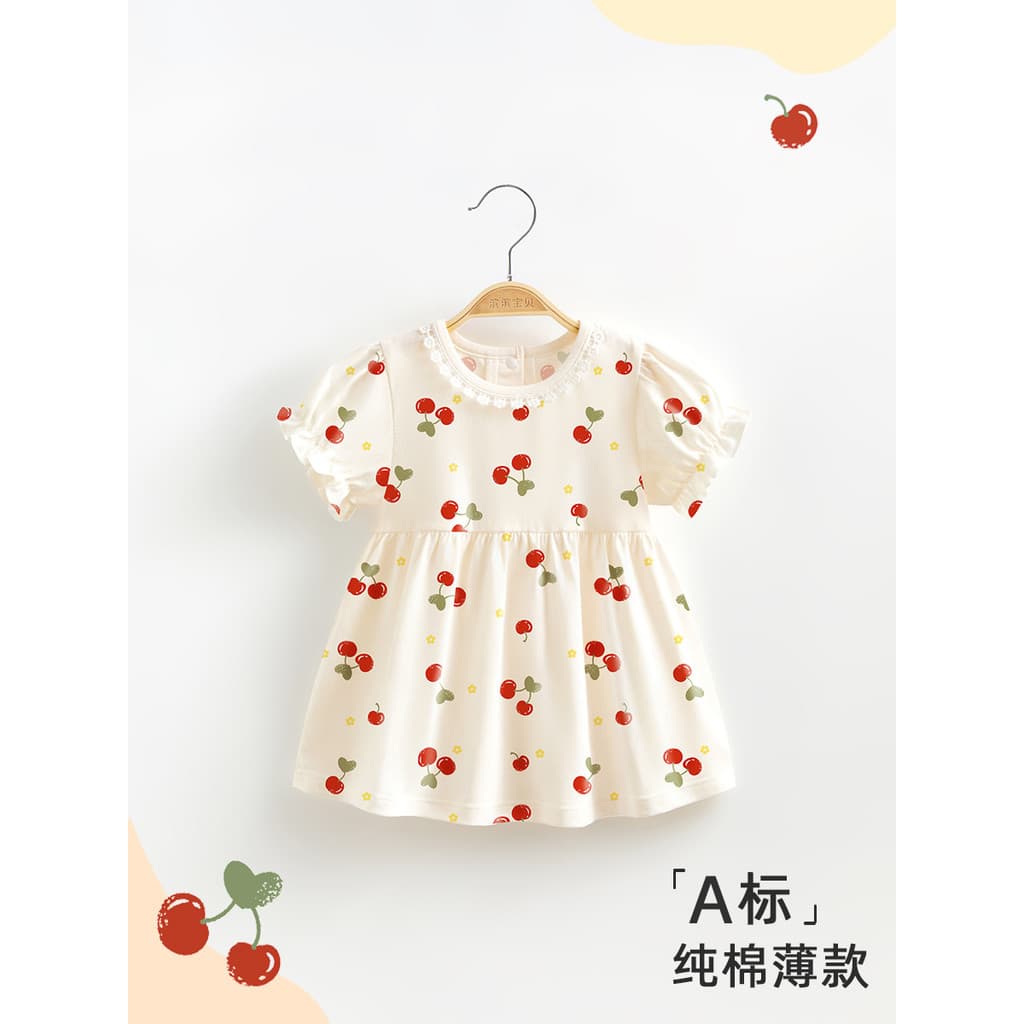 Meninas vestido de verão coreano menina vestido de verão bebê estilo ocidental vestido de princesa bebê primavera vestid