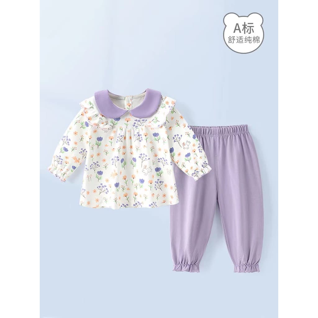 Bebê menina outono roupas de algodão puro roupas de bebê primavera outono crianças Outing roupas princesa Split terno ca