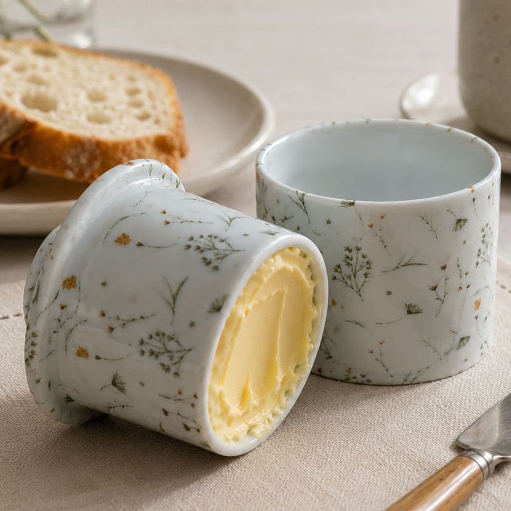 Manteigueira Francesa - Porcelana Decorada Arabesco