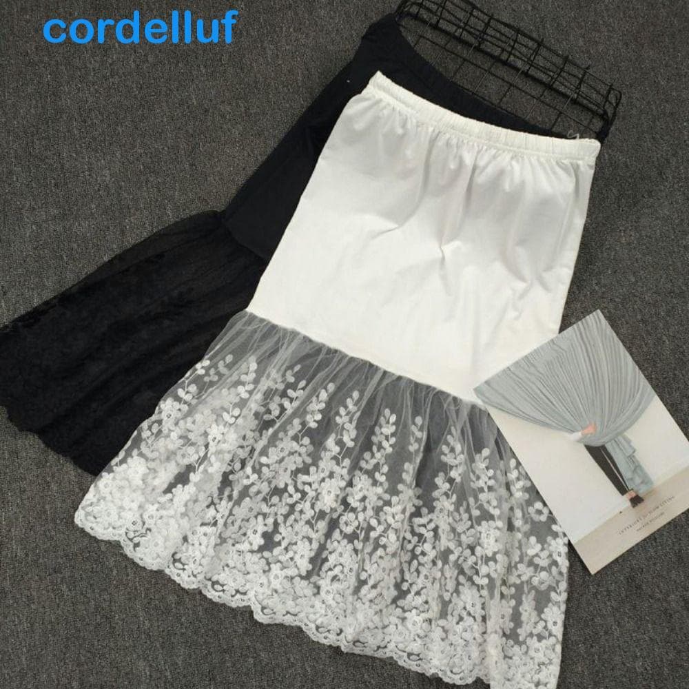 CORDELLUF Saia De Renda Deslizante , Anágua De Segurança Antirreflexo De 70 Cm , Cintura Alta