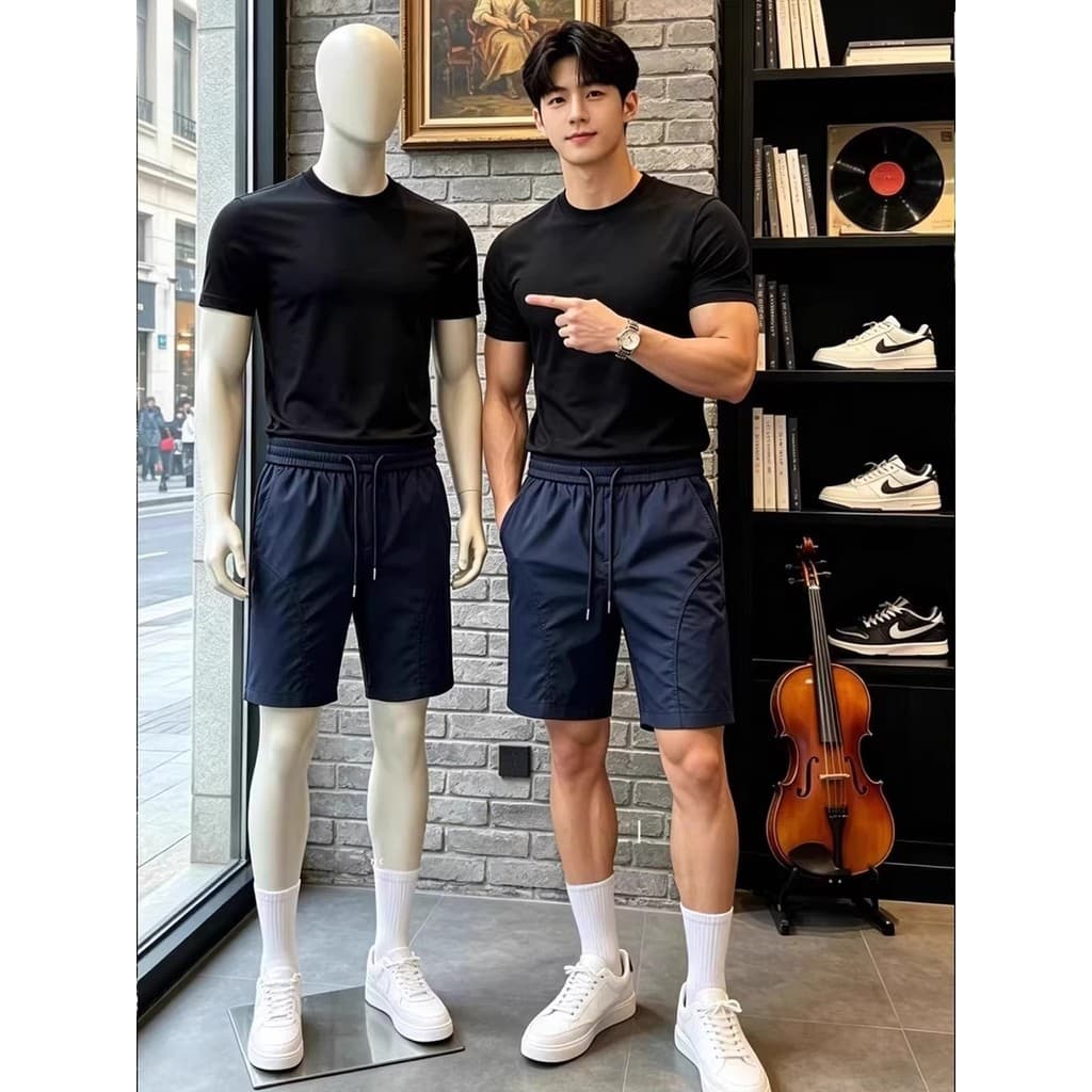 Shorts esportivos de secagem rápida estilo americano masculino verão Design sentido corte chanfrado calças de limpeza le