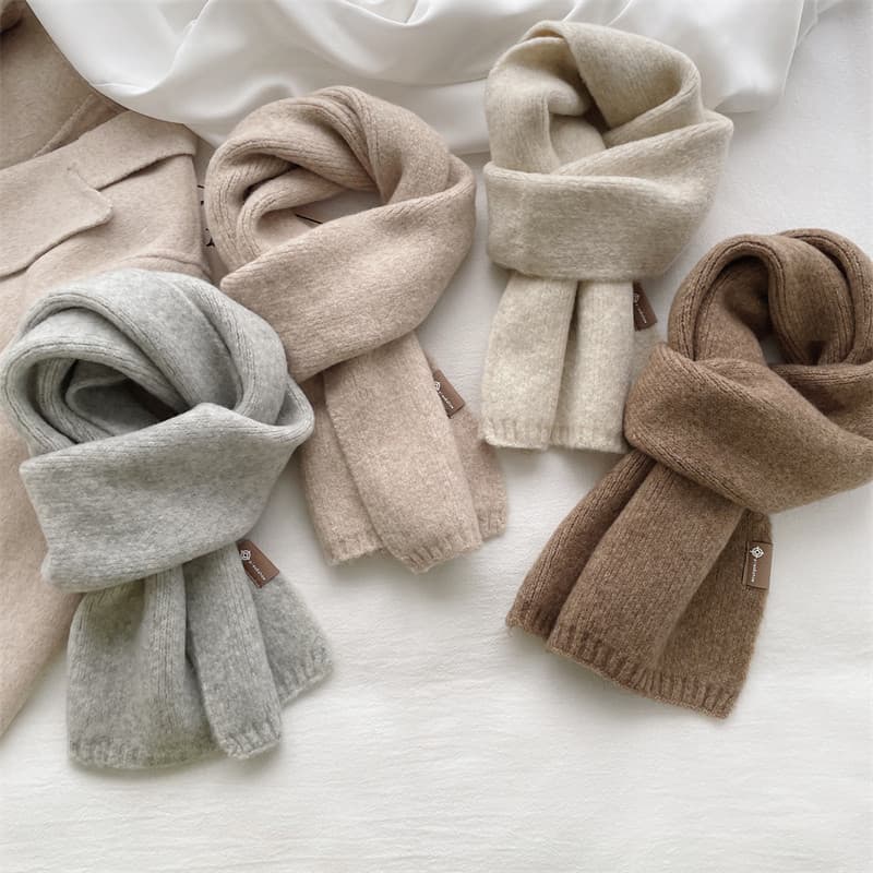 Forma côncava!Super elegante ins estilo macio pequeno cachecol feminino outono inverno quente All-Match cachecol versão