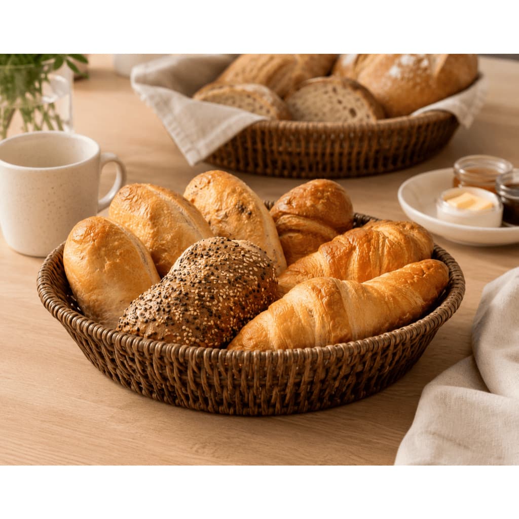 Cesta Organizadora Redonda Rattan Plástico 20x20x4,5cm Kit 1 2 3 4 ou 5 Unidades