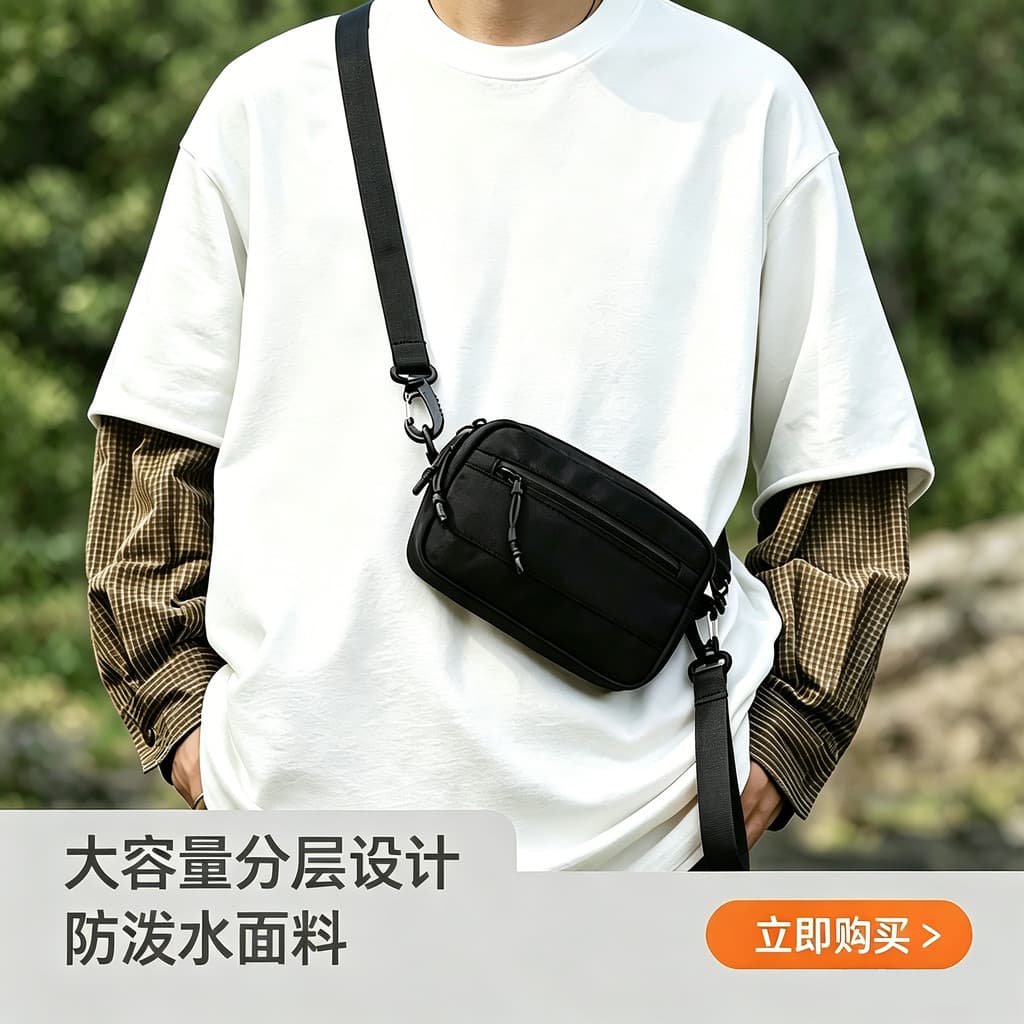 2026 novo estilo simples bolsa para celular bolsa mensageiro masculina Horizontal Mini bolsa de ombro pequena multifunci