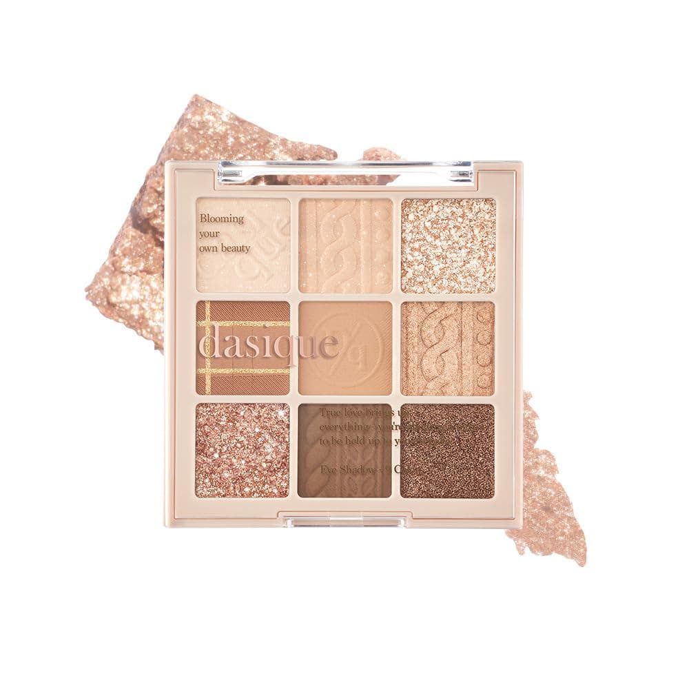 Paleta de Sombras dasique # 15 tons bege em textura de malha | Vegano, Livre de Crueldade | 9 tons mescláveis com acabam