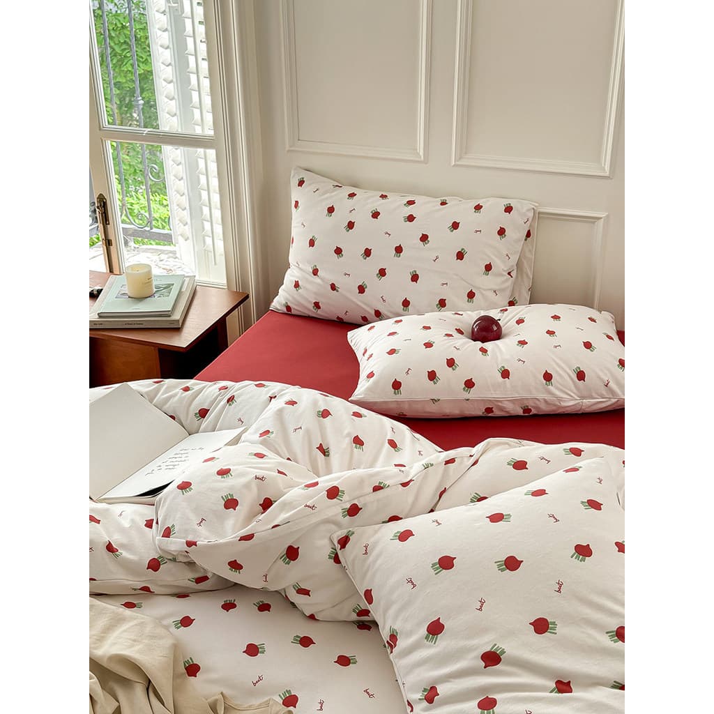 Pequeno fresco Floral classe A algodão nu dormir Tianzhu colcha capa dupla 200x230cm capa de edredão único 150x200