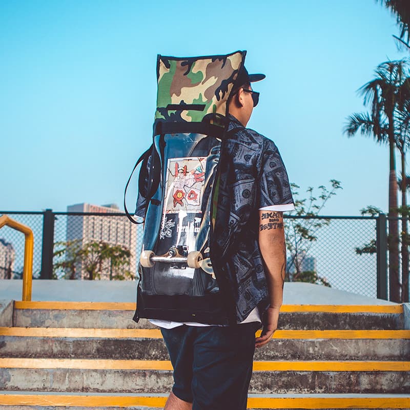 Mackar Design Original saco de skate mochila saco de skate grande pequeno saco de armazenamento de Fishboard duplo Rocke