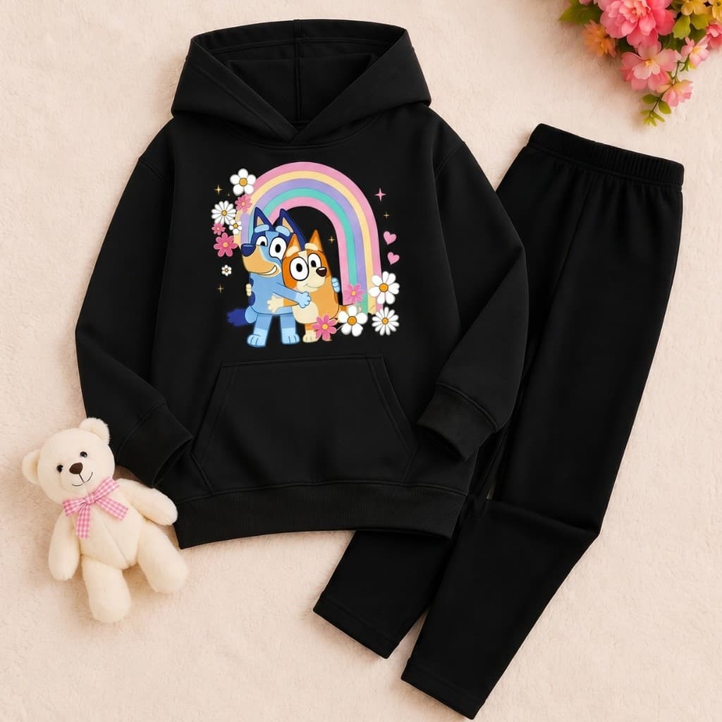 Conjunto Infantil de Frio Moletom e Legging Flanelada