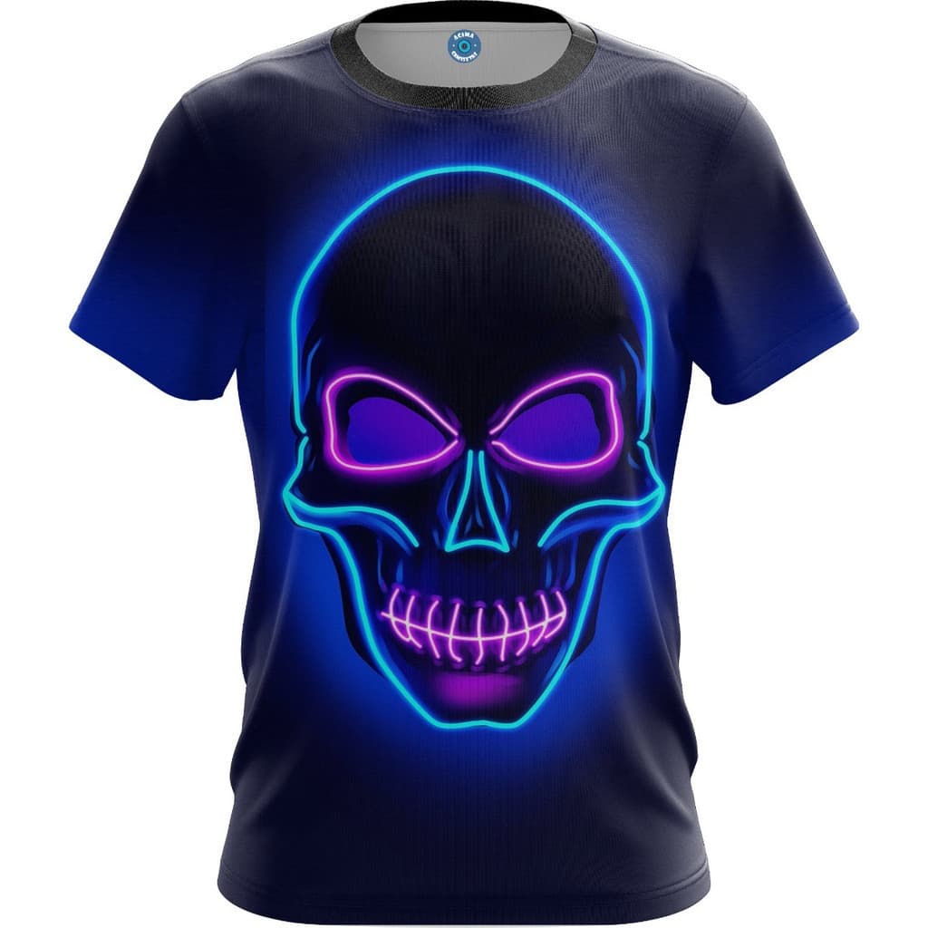 Camisa Camiseta Caveira Neon Esqueleto Corpo Exclusivas HTPX