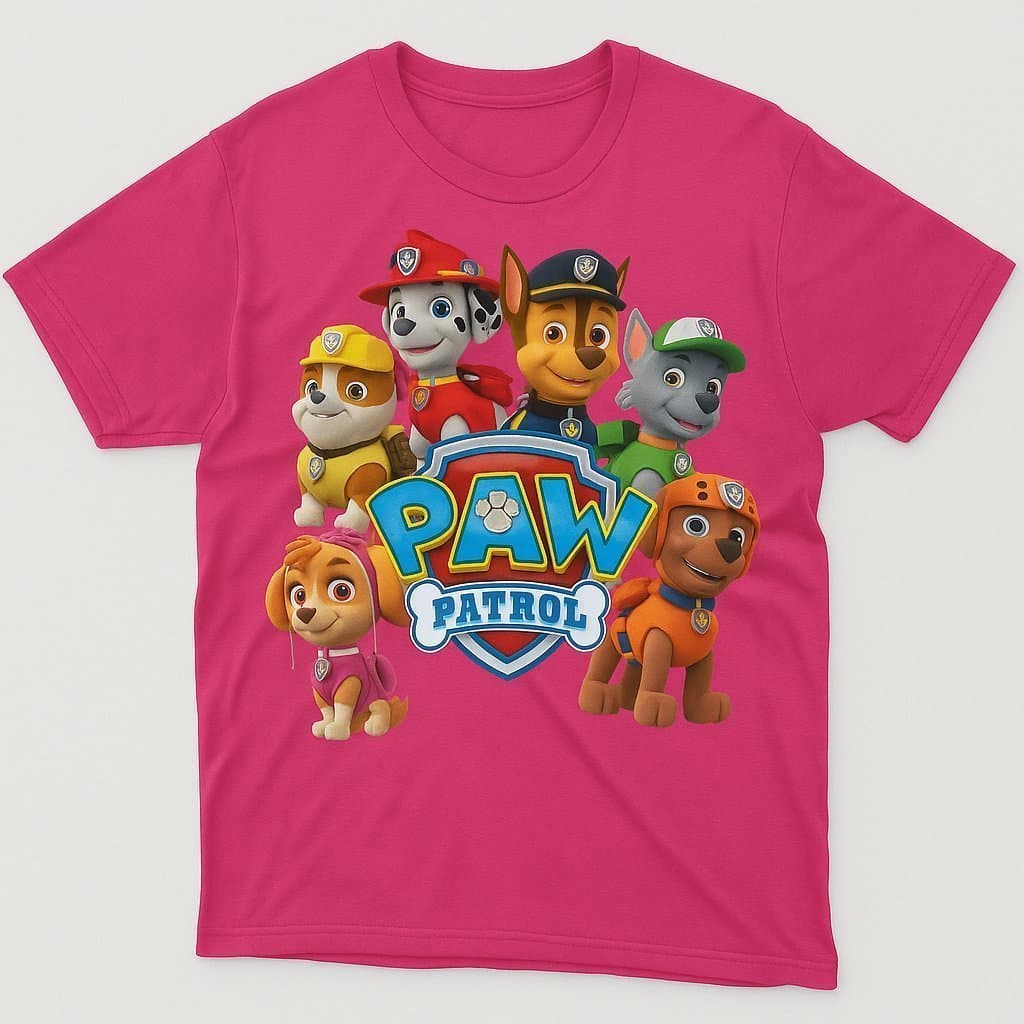 Camiseta Infantil Patrulha Canina 100% Algodão Presente Menino Menina Casual