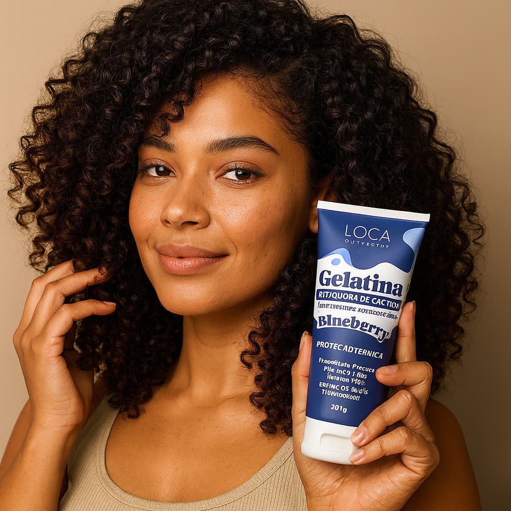 Gelatina Ativadora de Cachos Blueberry 200g – Proteção Térmica e Hidratação | Loca Cosmetics