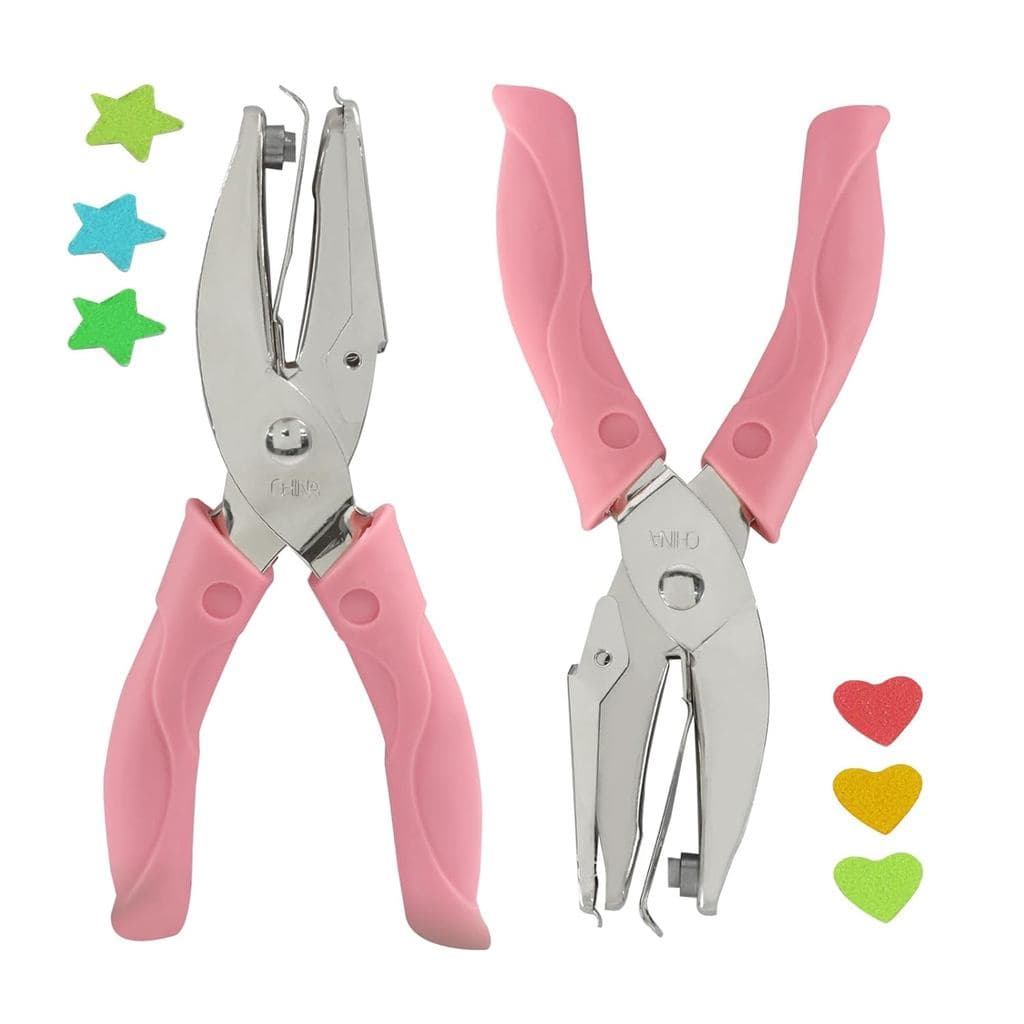 Kit de Furador de Papel Manual, Furador de Furos em Forma de Coração e Estrela, Furador de Metal de 1/4 de Polegada com