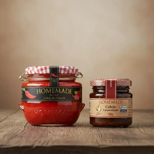 2 Geleias Homemade Gourmet Pimenta E Cebola Caramelizada 320g