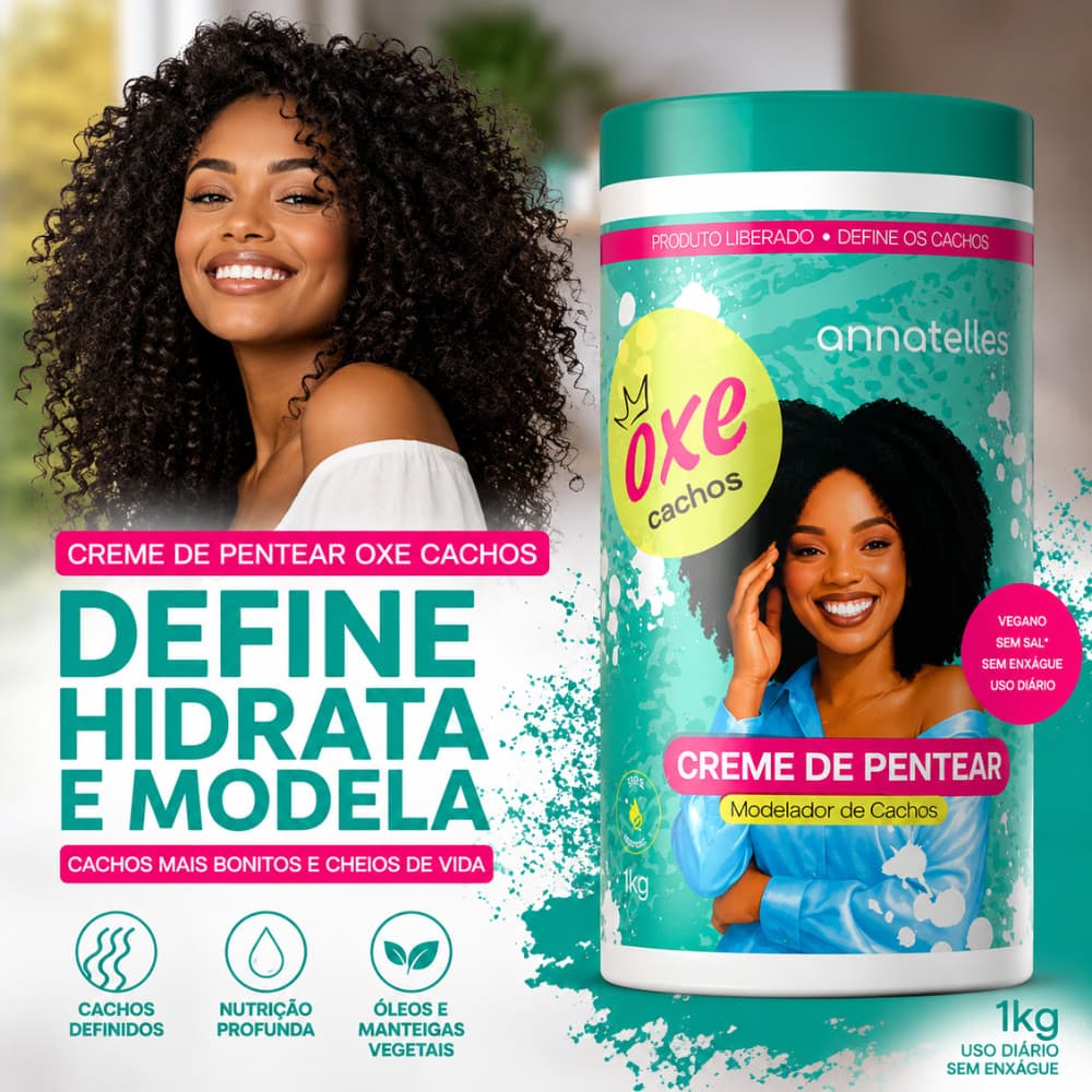 Creme de Pentear Oxe Cachos Modelador Anna Telles 1kg
