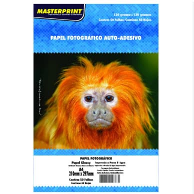 Papel fotográfico adesivo 130g master print A4 c/50 und
