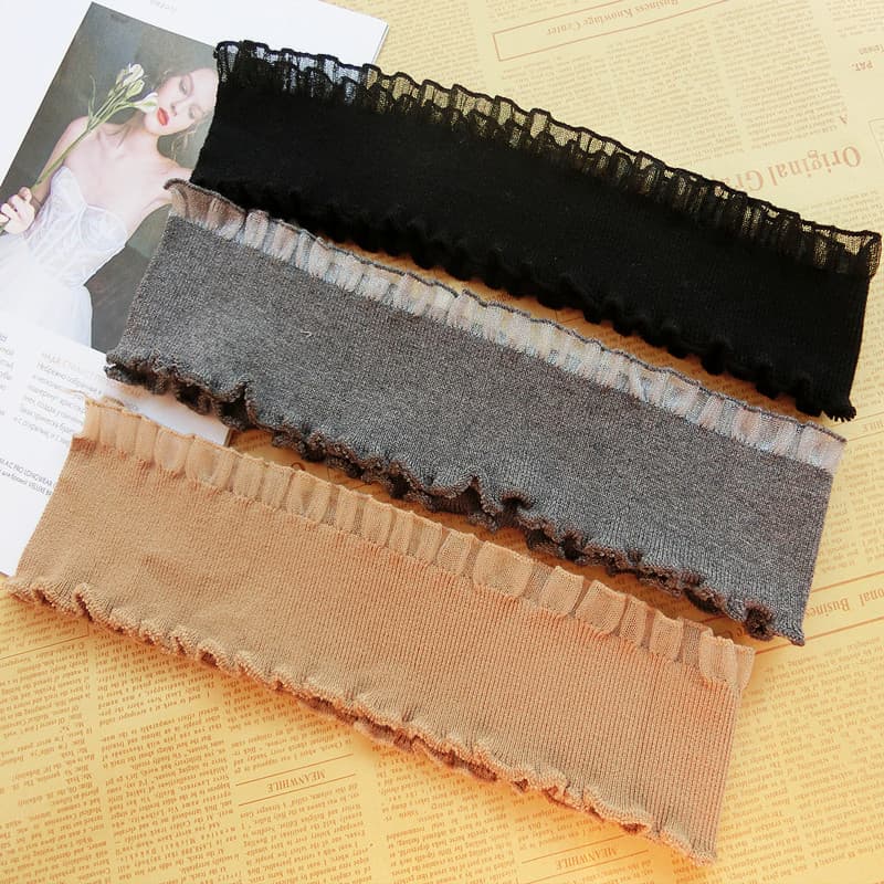 Malha babados rosqueado tecido decorativo camisola camisola manguito decote saia bainha roupas DIY acessórios rendas