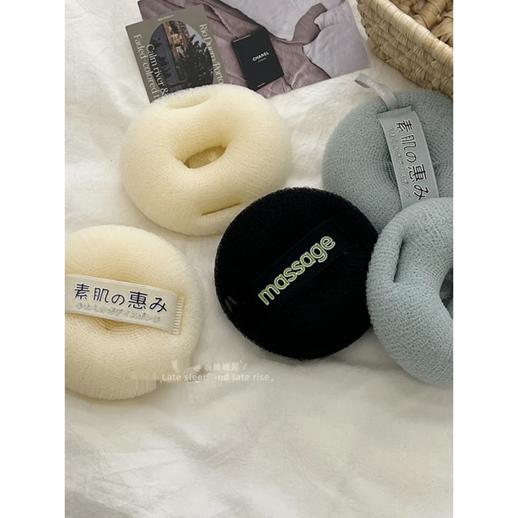Ins simples creme engrossado bola de banho doméstica pendurável banho limpeza espuma bola banho flor esfregando toalha d