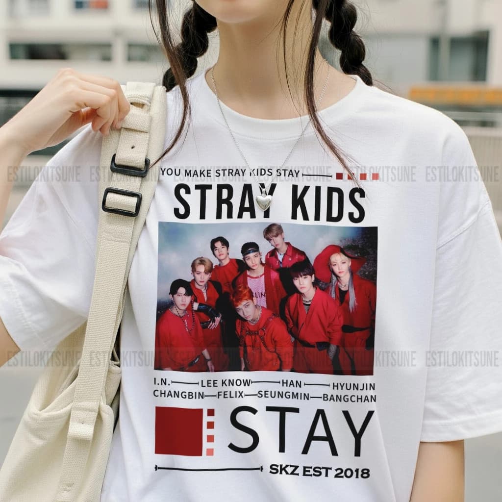 Camiseta Stray Kids Kpop Grupo Stay Blusa T-shirt Camisa Unissex