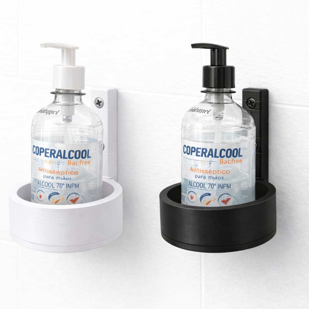 Suporte Álcool Gel de Parede Organizador Resistente Fácil Instalação