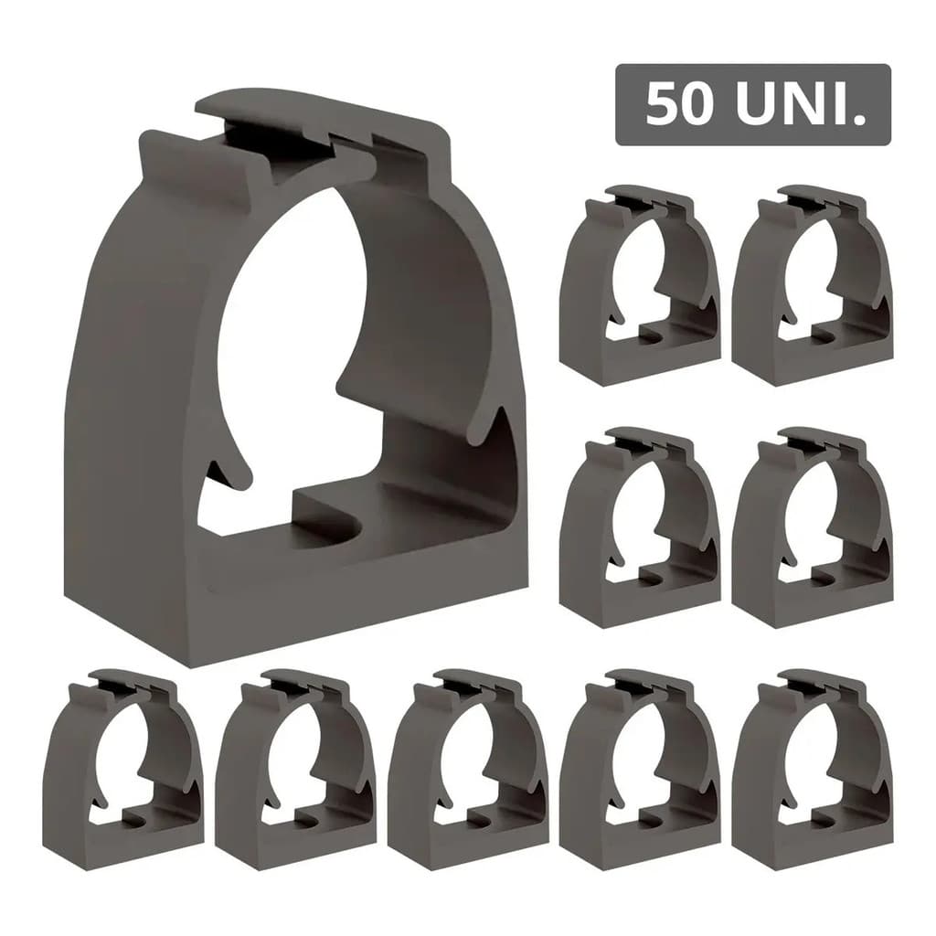 Abraçadeira Cinza De Plástico Fixar Conduite Pvc 3/4 Kit 50 Unidades