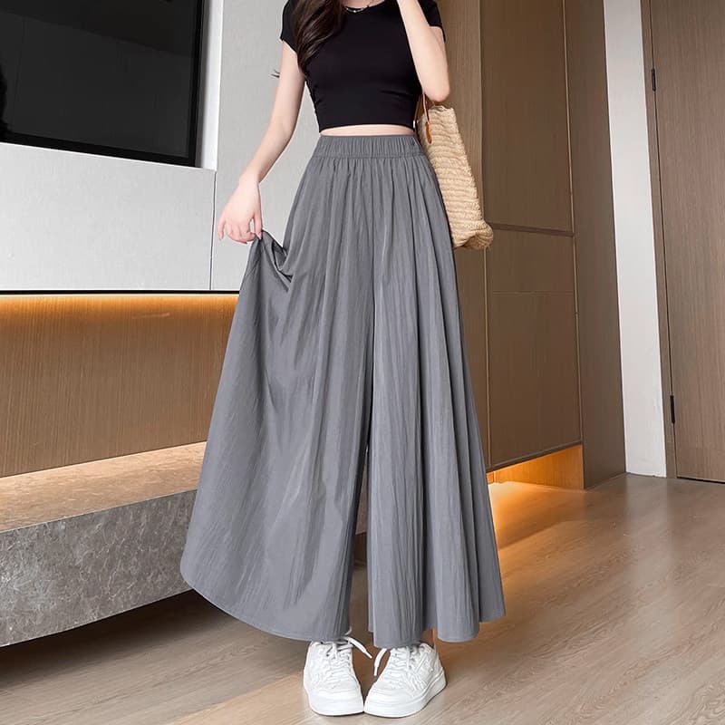 Yamamoto Culottes feminino 2026 novo estilo cintura alta Drape a linha saia de meio comprimento pequena solta calças de