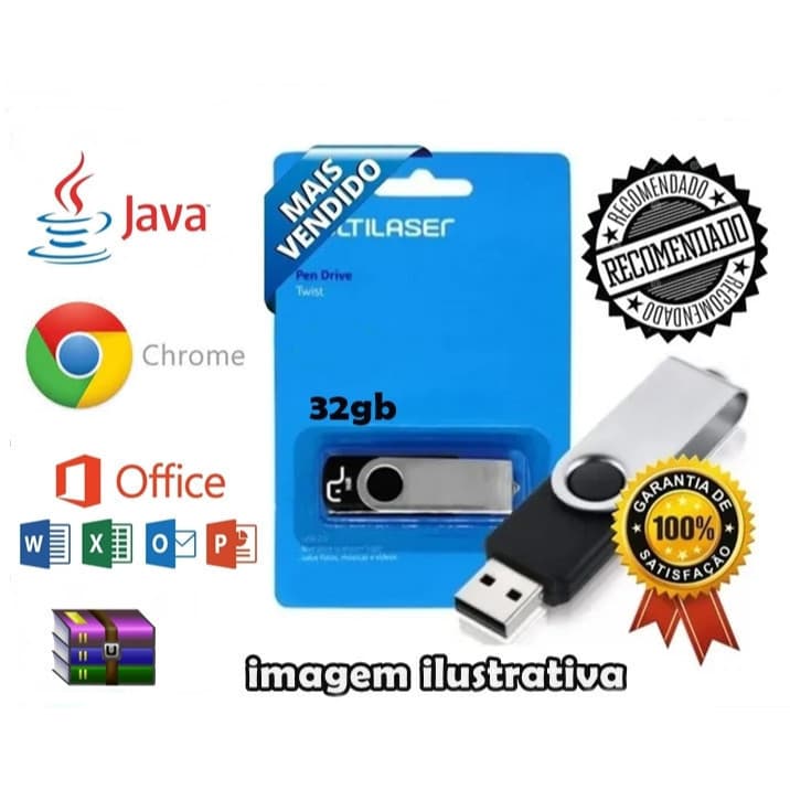 Super Pen drive brotável 5 em 1 Windows XP, 7 , 8 , 10 ,11
