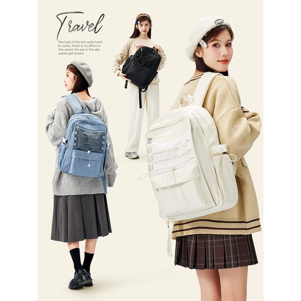 Estudantes do ensino médio mochila feminina estudantes universitários Campus Commuter mochila estudantes do ensino médio