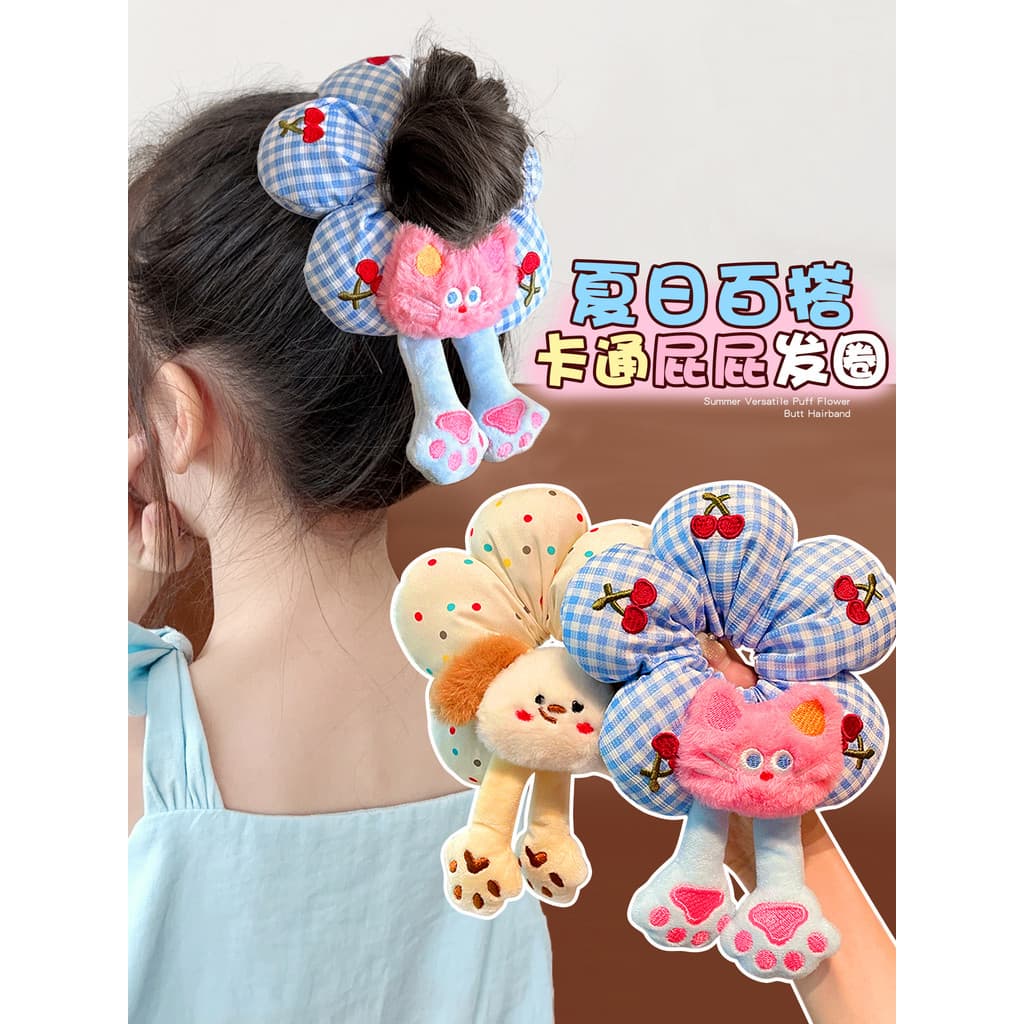 Laço de cabelo elástico para bunda infantil 2026 novo estilo meninas gravata bola corda de cabelo bonito flor cabeça flo