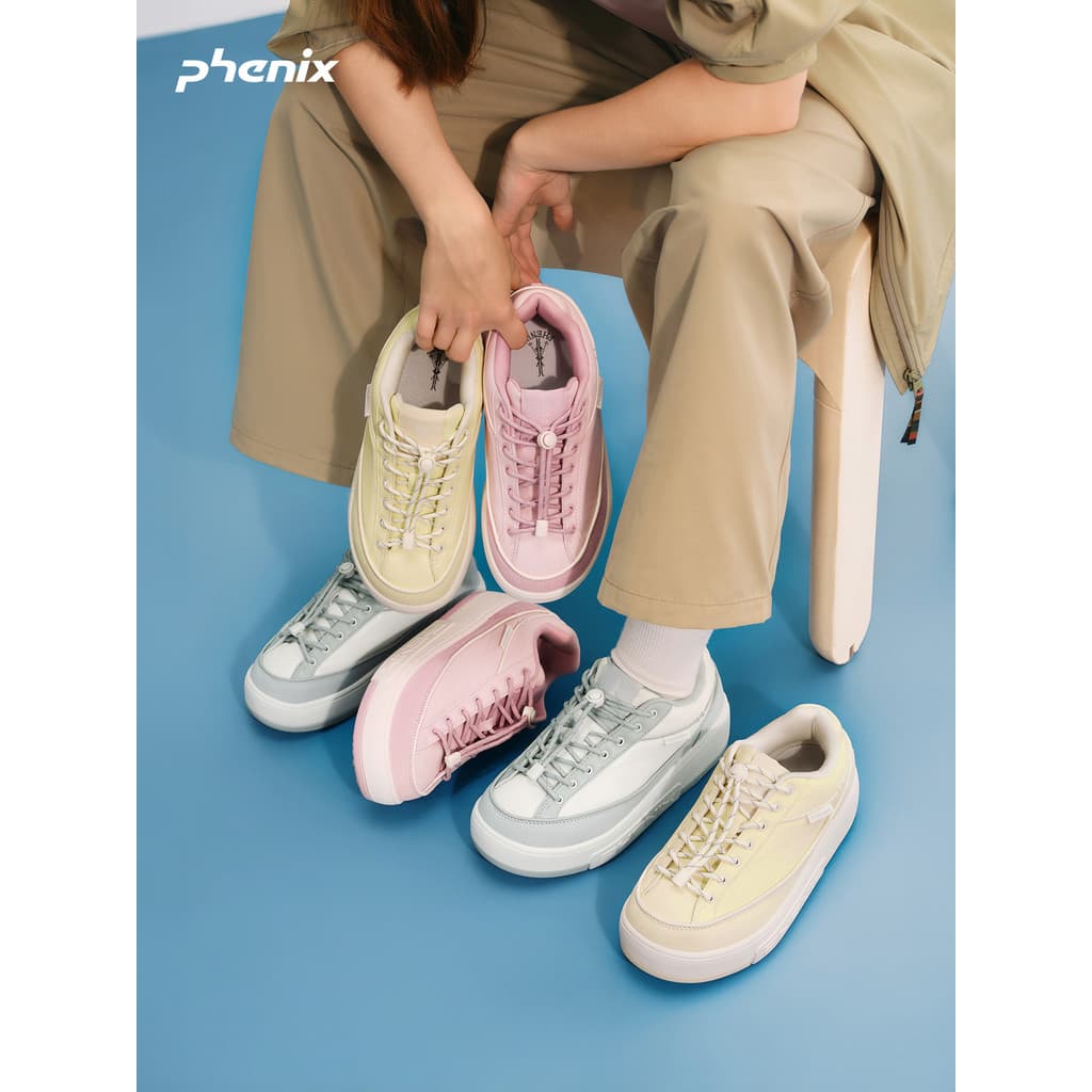 Phenix Phoenix Urban Ice Cream Shoes Dopamina Sola Grossa 2026 Novo Estilo Ao Ar Livre Tênis de Pão de Couro Genuíno