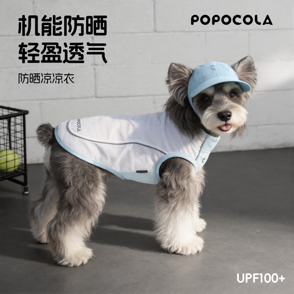 P POPO Filhote de Cachorro Roupas Protetor Solar Roupas Finas Roupas Frescas Verão Outing Schnauzer Bichon Pet Colete de