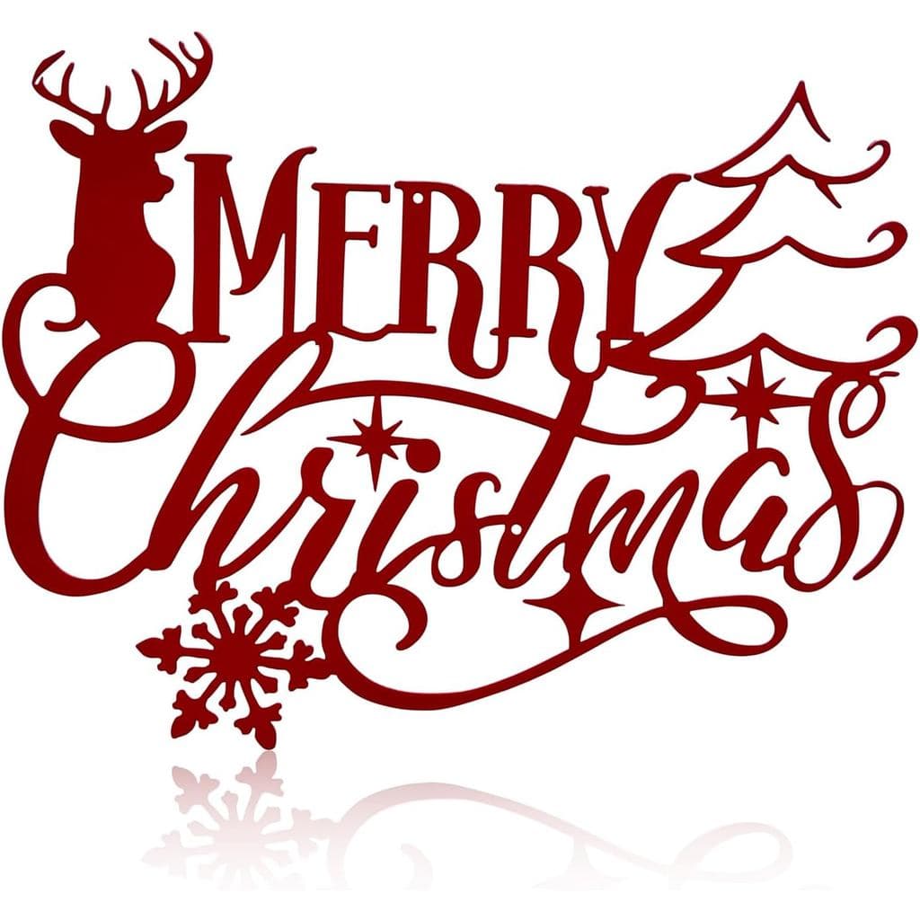 Decoração de Parede Metálica de Natal, Placa Decorativa Suspensa com Letras de Natal, Adequada para Decoração de Ambient
