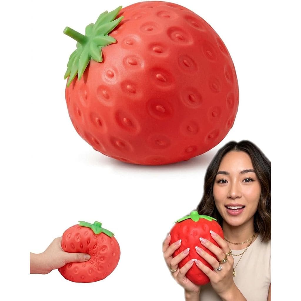Brinquedos Squishy Gigantes para apertar, Squishy Gigante de Morango, Brinquedo Sensorial de Liberação Lenta de 8 polega