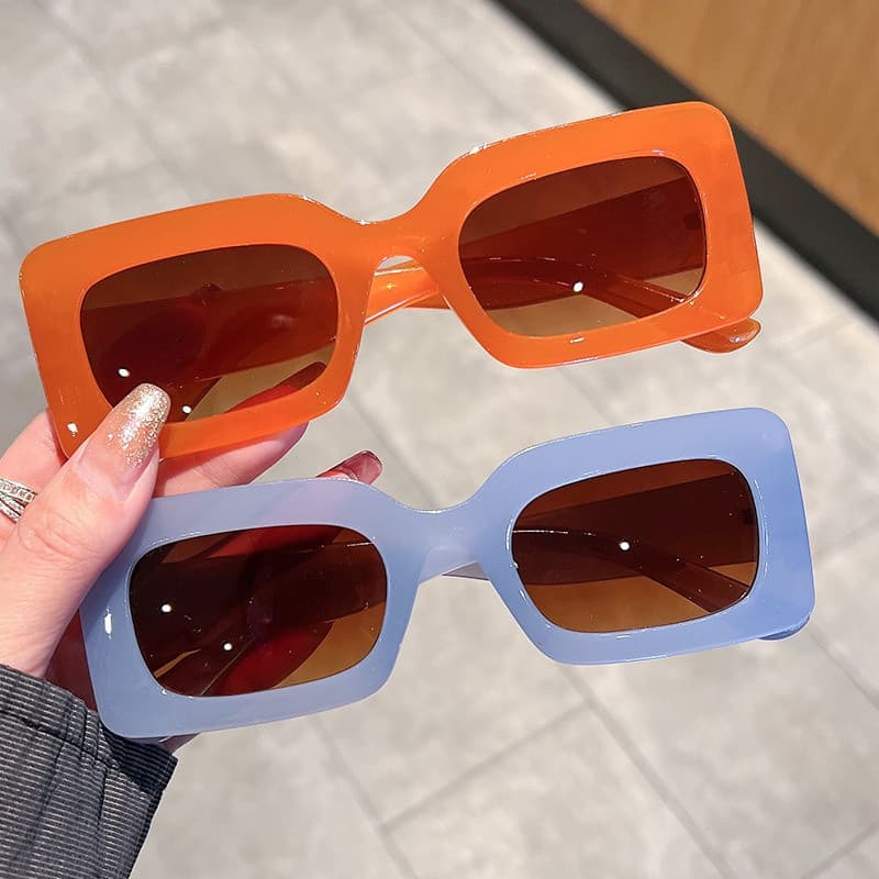 Óculos de sol unissex modernos e retrô europeus e americanos com lentes quadradas coloridas em estilo jelly INS YUUI
