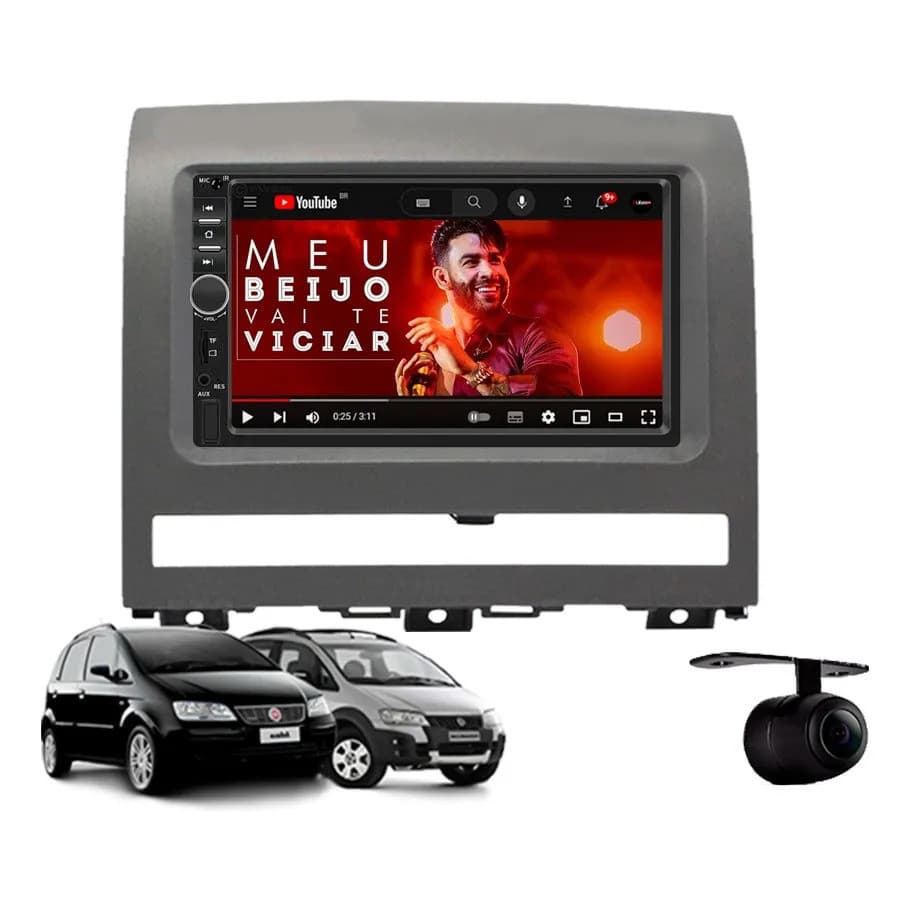 Central Multimídia Fiat Idea E Adventue Cinza 2006 À 2012