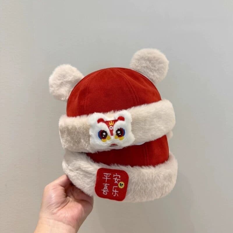 Chapéu de bebê outono inverno estilo senhorio chapéu meninos meninas bonito Super bonito vermelho um ano de idade festiv
