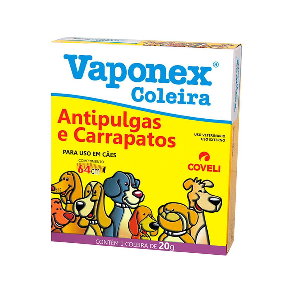 Coleira Antipulgas E Carrapatos Vaponex Coveli - 64cm