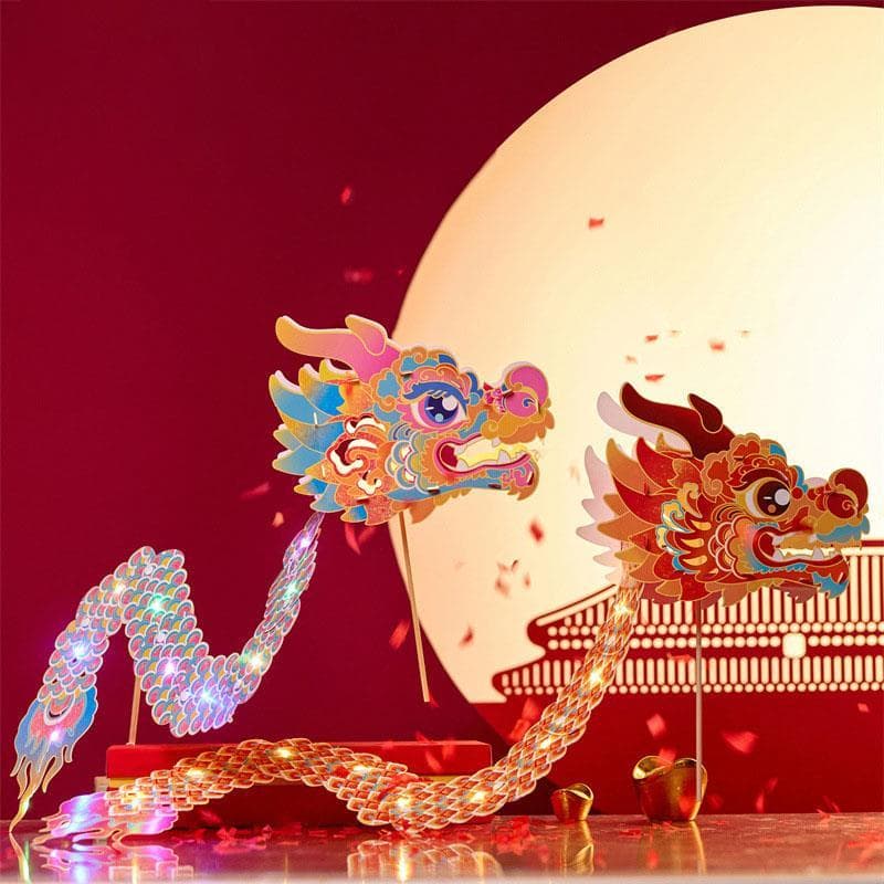 2025 novo estilo dragão barco Festival artesanal dragão dança lanterna diy crianças fazendo lanterna brinquedo Material