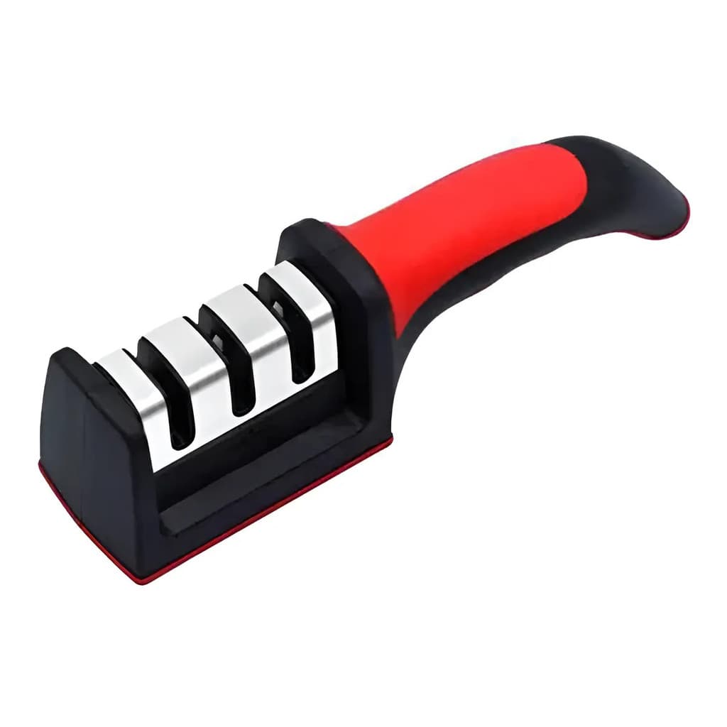 Amolador Afiador Facas 3x1 Rpc Preto Composto Sistema Roda Manual