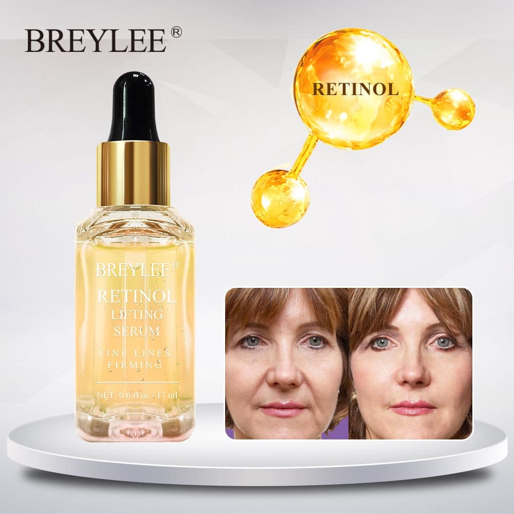 Sérum lifting com retinol BREYLEE remove secura, aspereza e linhas finas. Hidratante, clareador, nutritivo para a pele.